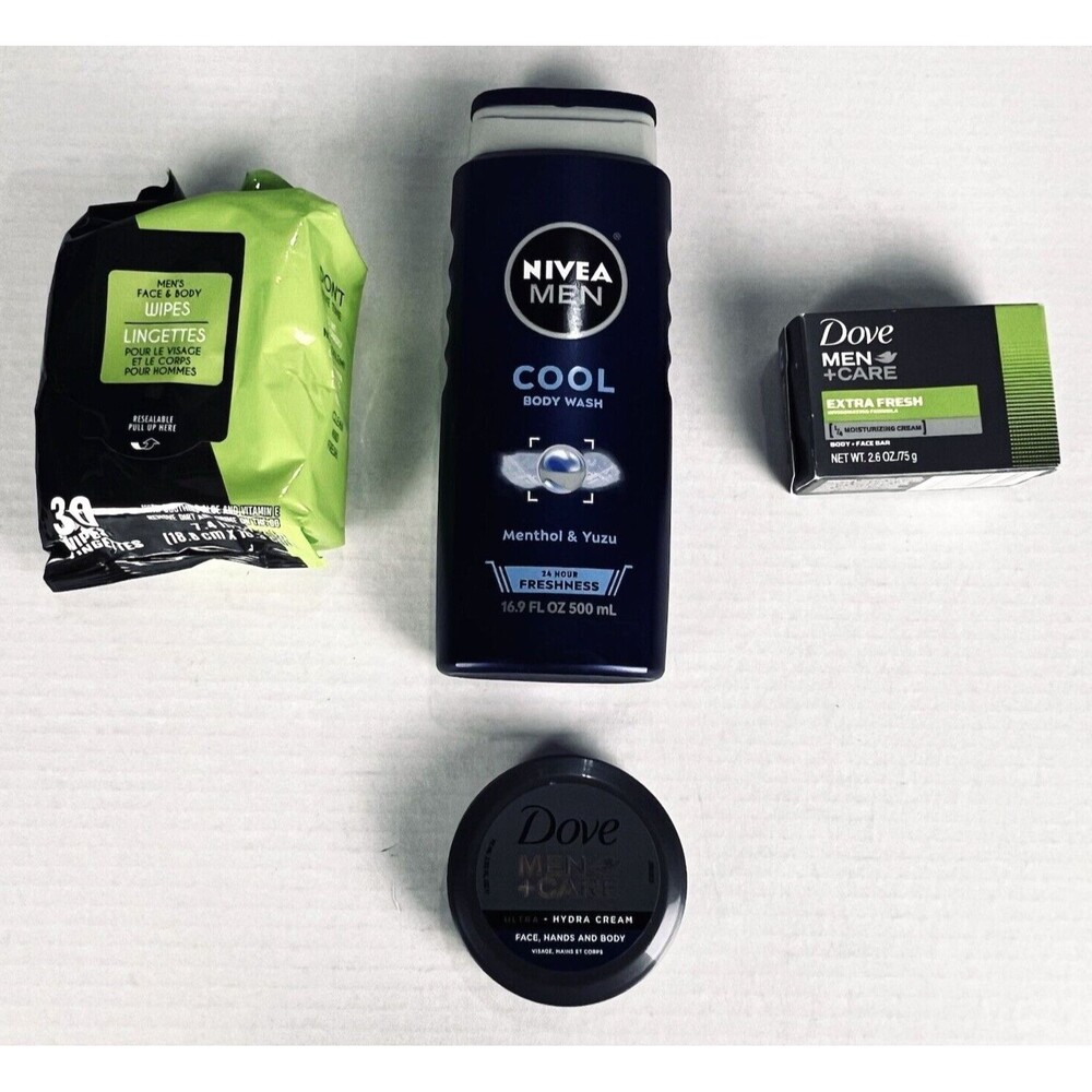 Nivea + Dove Men Toiletries Set NEW 4-Pack Holiday Gift Bundle Travel